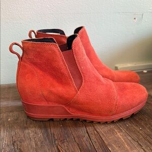 Sorel Suede Ankle Boots - Red